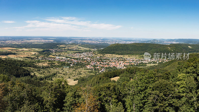 Rossberg Swabian Alb View in Summer Panorama Baden Württemberg德国